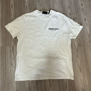 Fear of God Essentials Cream Short Sleeve Tee | Floral Back Print